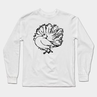 Pigeon - Pigeon Pantail Hand Drawn Long Sleeve T-Shirt